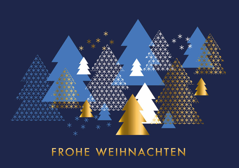 Weihnachtskarte: Viele Bäume