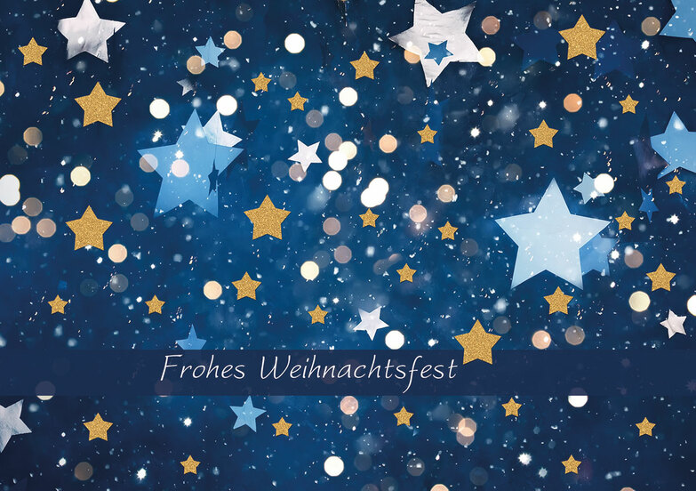 Weihnachtskarte: Viele Sterne