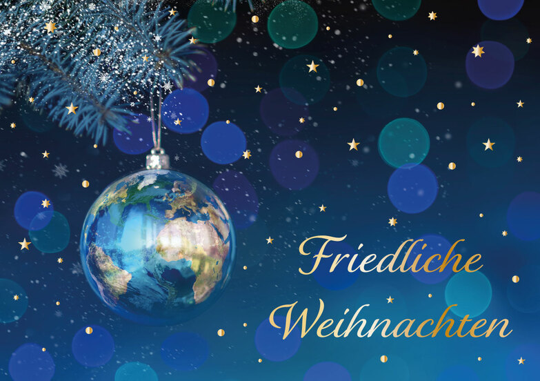 Weihnachtskarte: Friedliche Welt