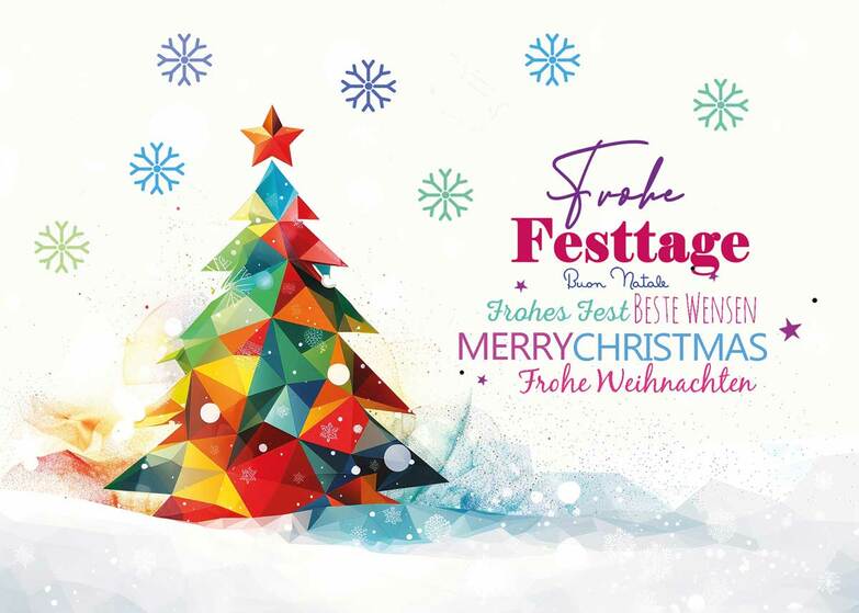 Weihnachtskarte: Colorful Greetings