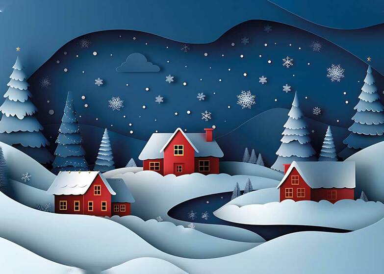 Weihnachtskarte: Theater Kulisse