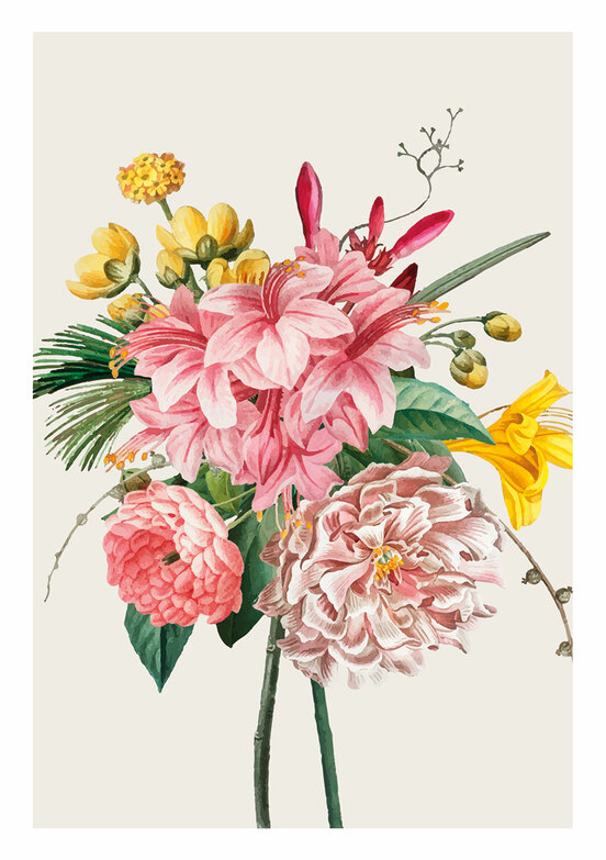 Grußkarte: Kunstvoller Blumenstrauß