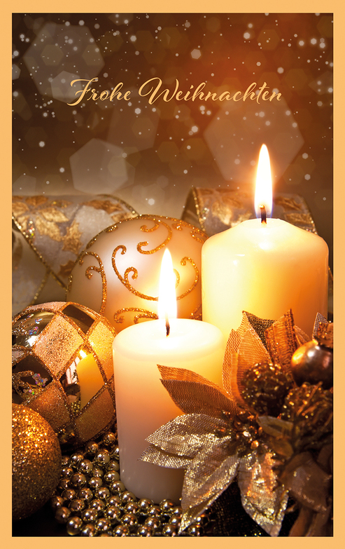 Weihnachtskarte: Kerzen-Deko in braun