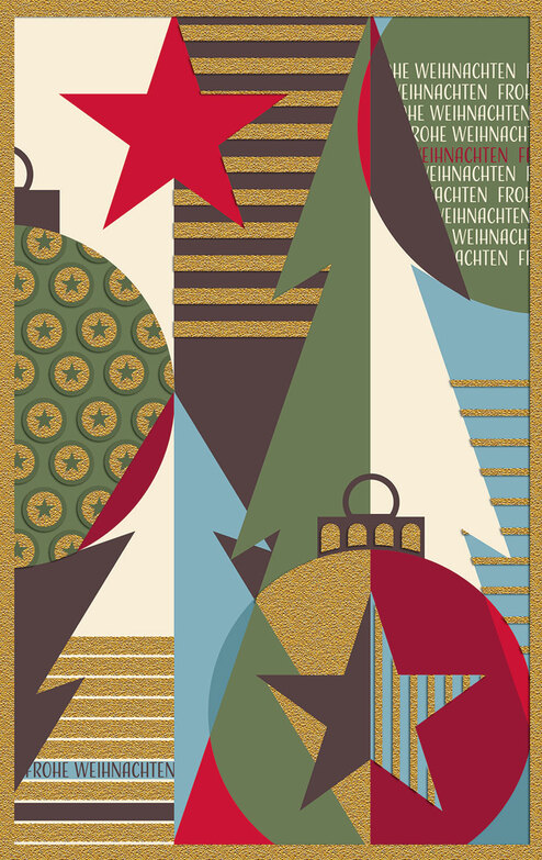 Weihnachtskarte: Formen und Farben
