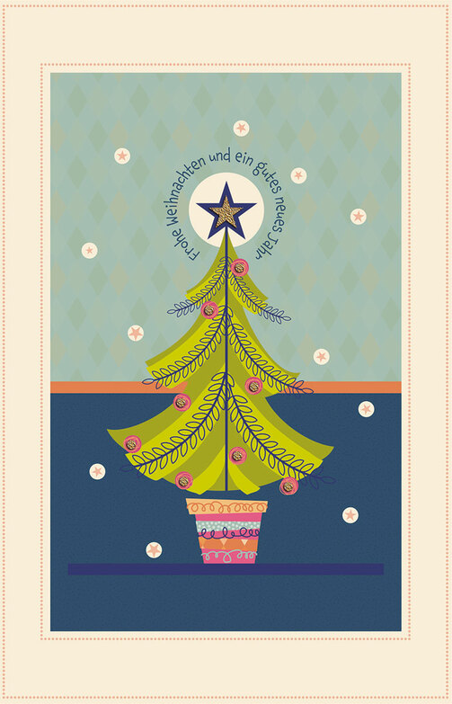 Weihnachtskarte: Baum im Topf