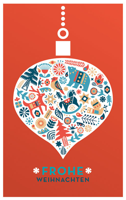 Weihnachtskarte: skandinavische Kugel