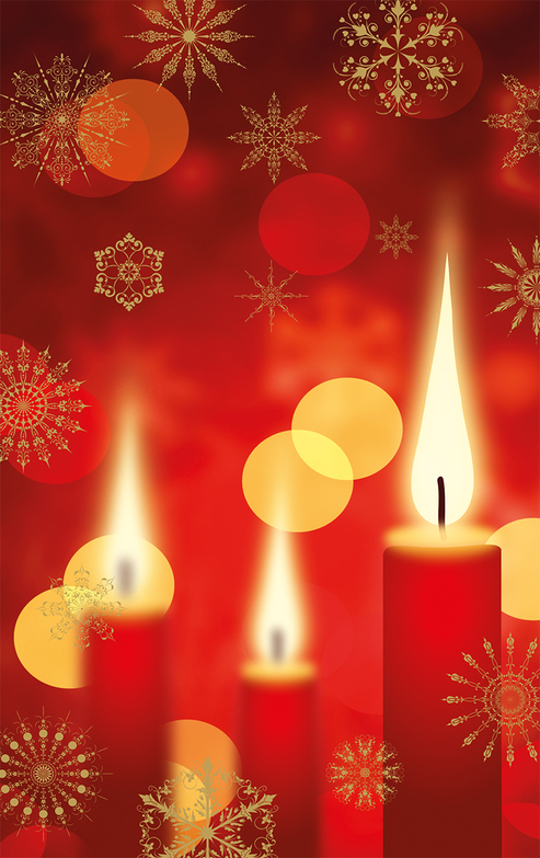 Weihnachtskarte: romantischer Kerzenschein