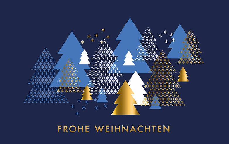 Weihnachtskarte: Viele Bäume