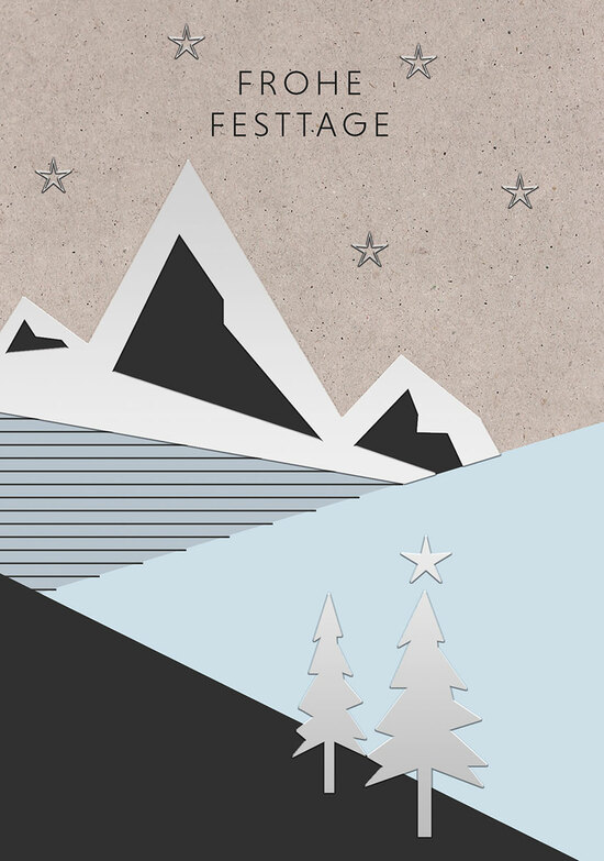Weihnachtskarte: Berge