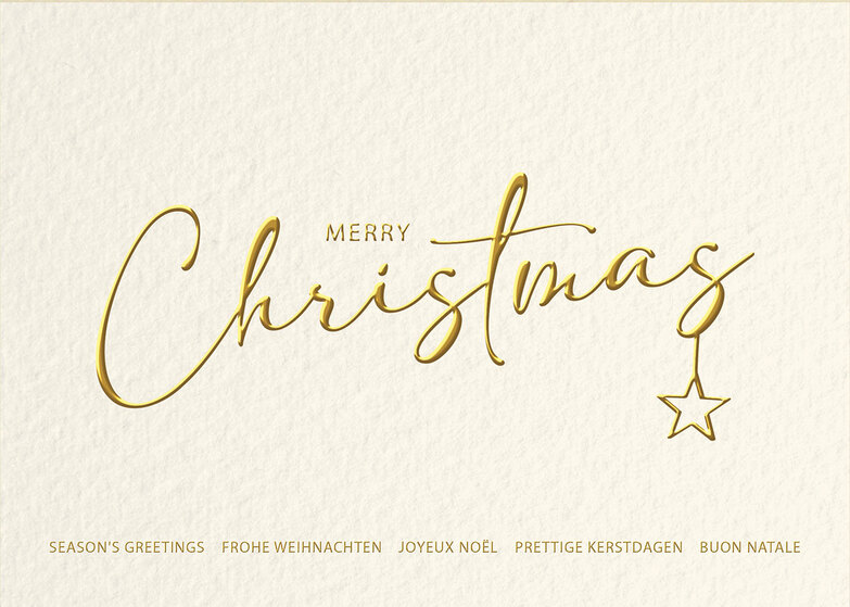 Weihnachtskarte: Textkarte mit Stern